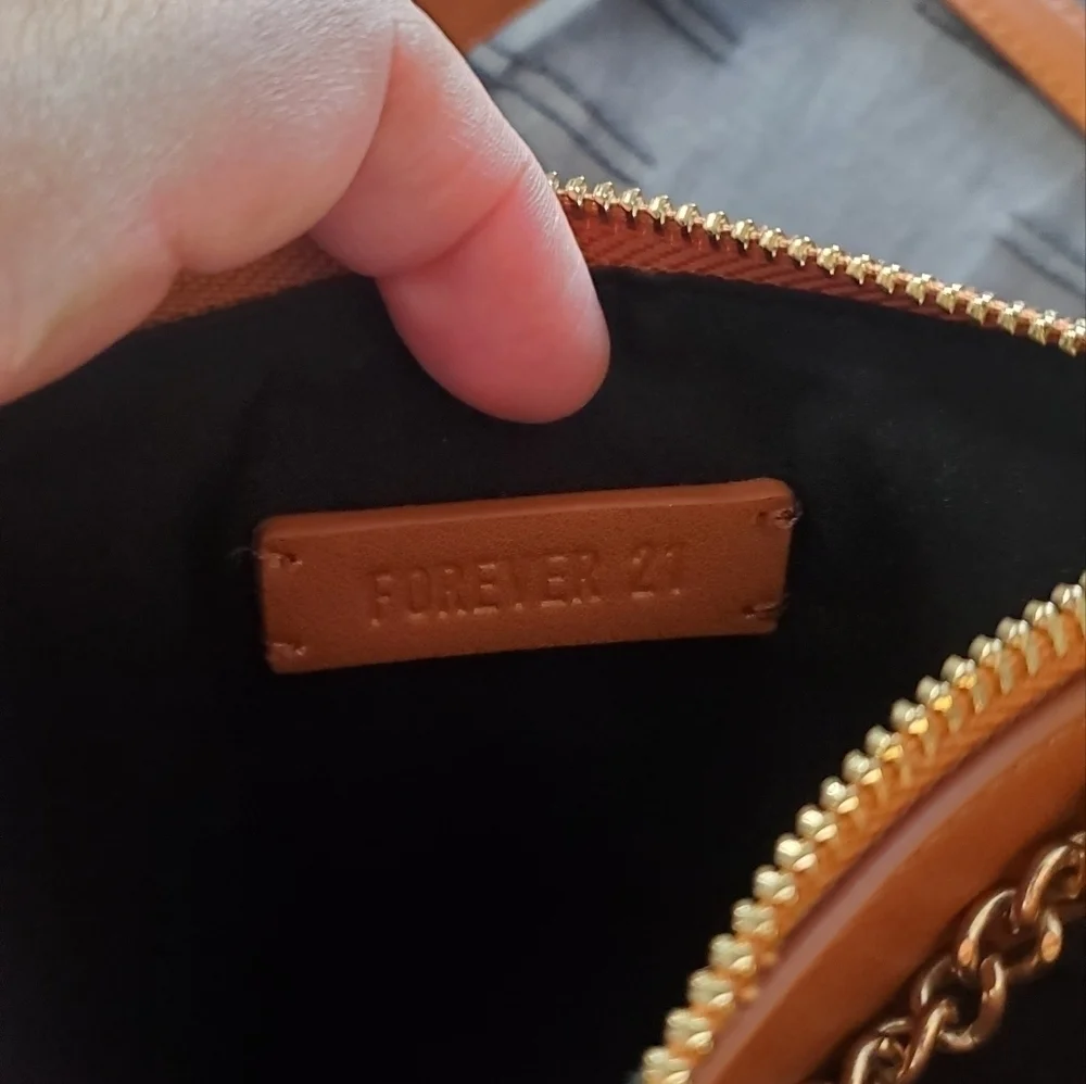 Forever 21 Crossbody Double Pouch Bag in Cognac
